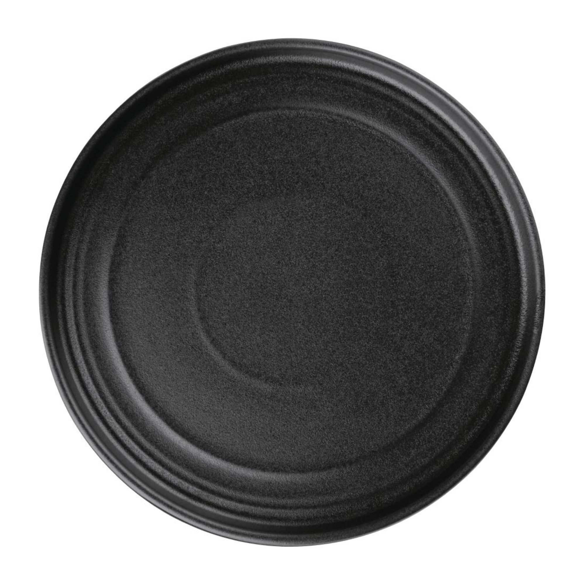 Picture of Olympia Cavolo Textured Black Flat Round Plate - 220mm (Box 6) - FD909