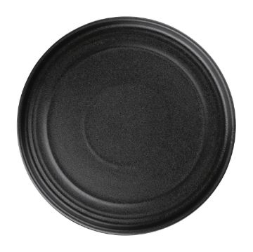 Picture of Olympia Cavolo Textured Black Flat Round Plate - 220mm (Box 6)