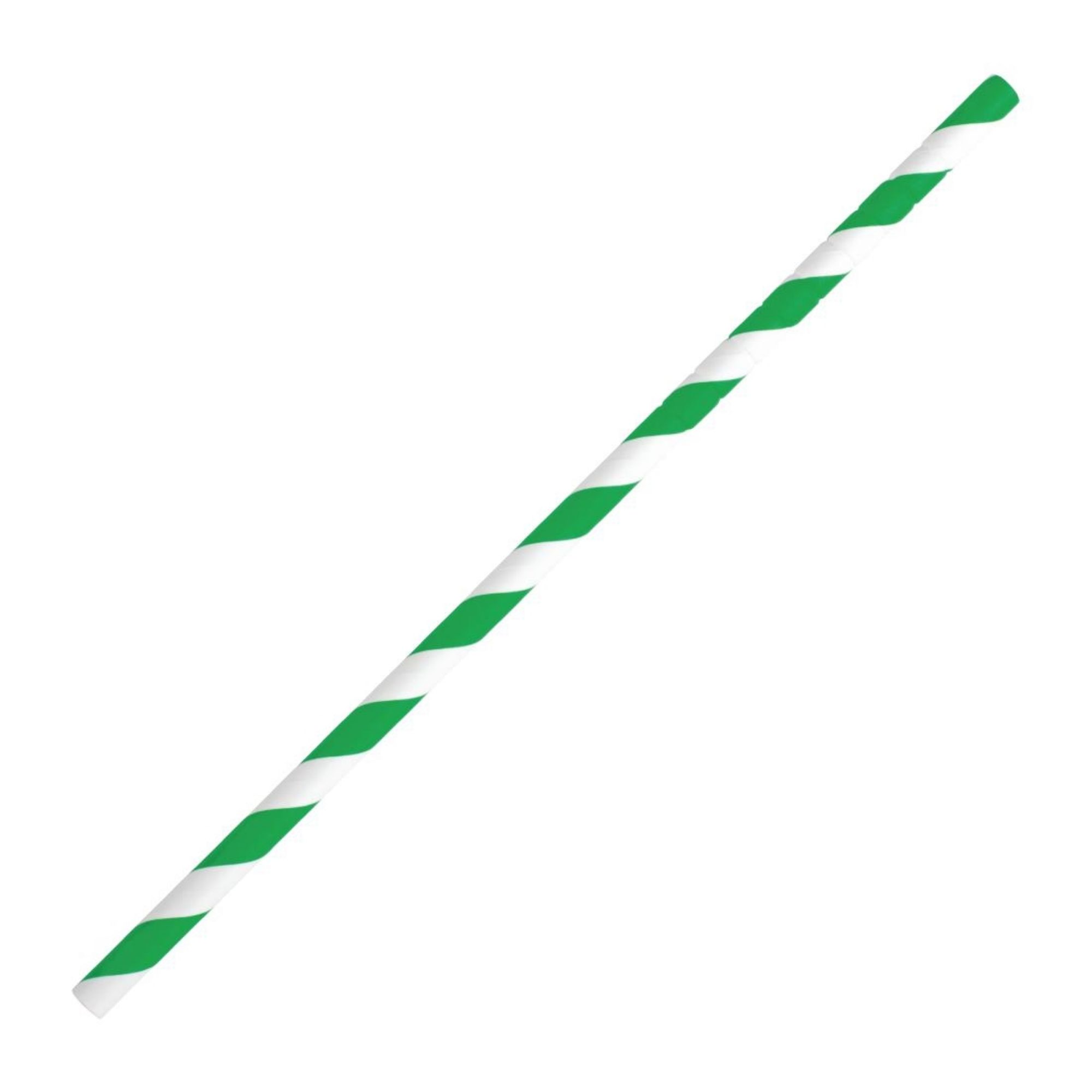 Picture of Fiesta Compostable Bendy Paper Straws Green Stripes (Pack of 250) - FB143
