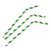 Picture of Fiesta Compostable Bendy Paper Straws Green Stripes (Pack of 250) - FB143