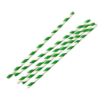 Picture of Fiesta Compostable Bendy Paper Straws Green Stripes (Pack of 250) - FB143