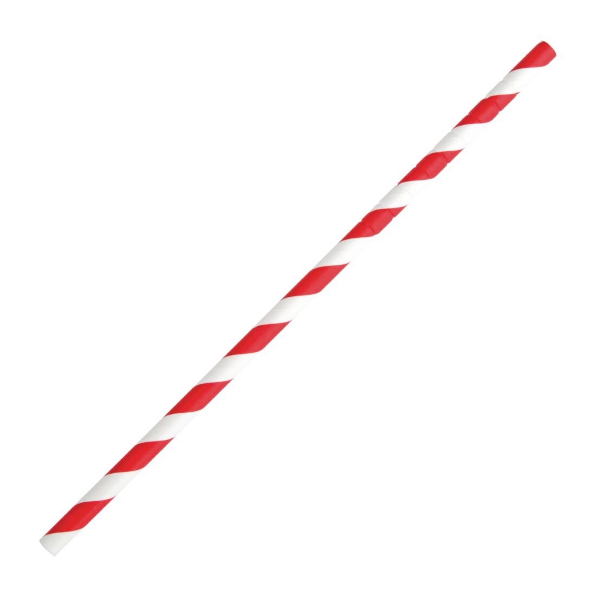 Picture of Fiesta Compostable Bendy Paper Straws Red Stripes (Pack of 250) - FB142
