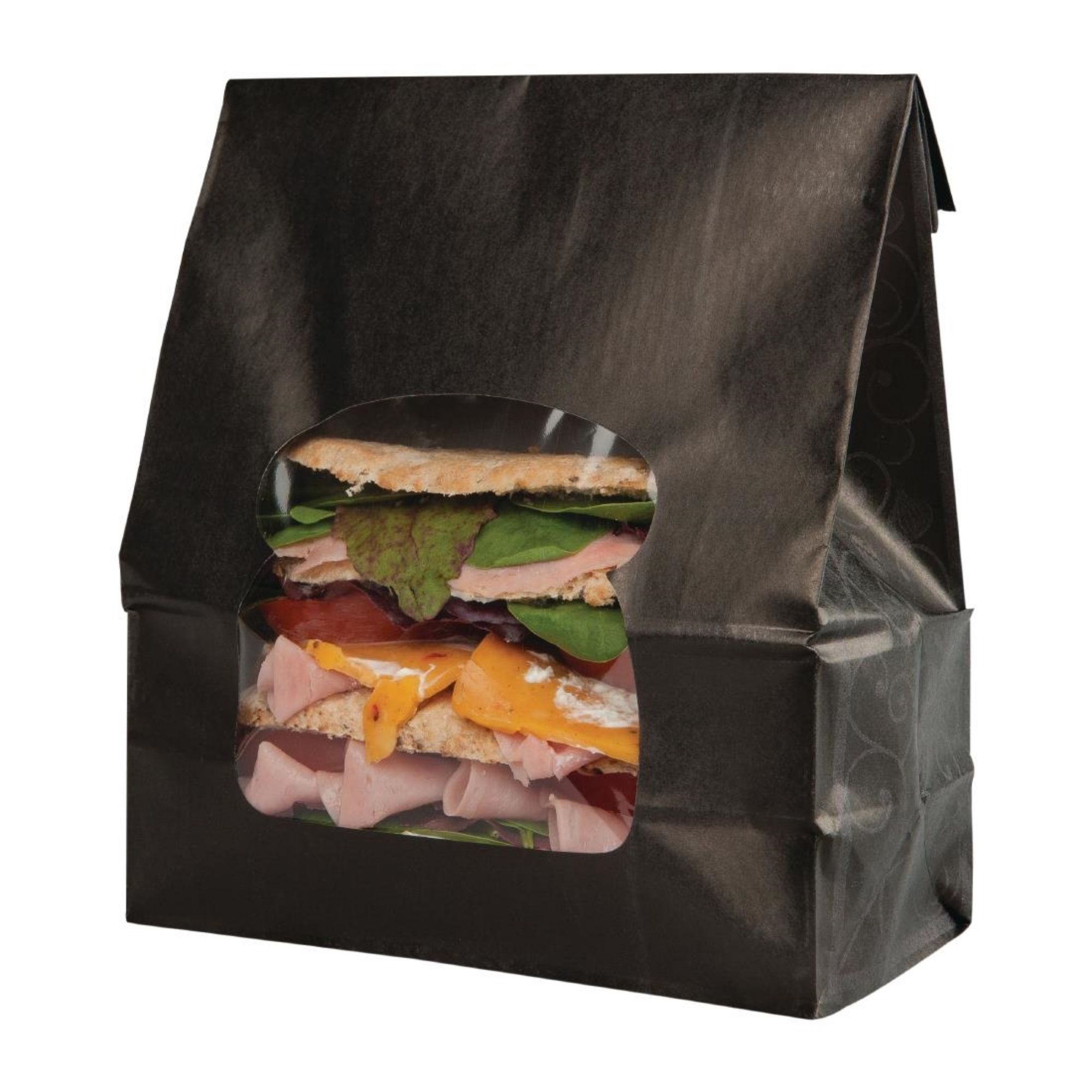Picture of Colpac Recyclable Paper Sandwich Bags With Window Black (250 pack)