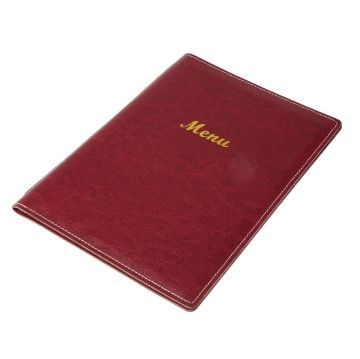 Picture of Olympia Faux Leather Menu Cover A4 Burgundy