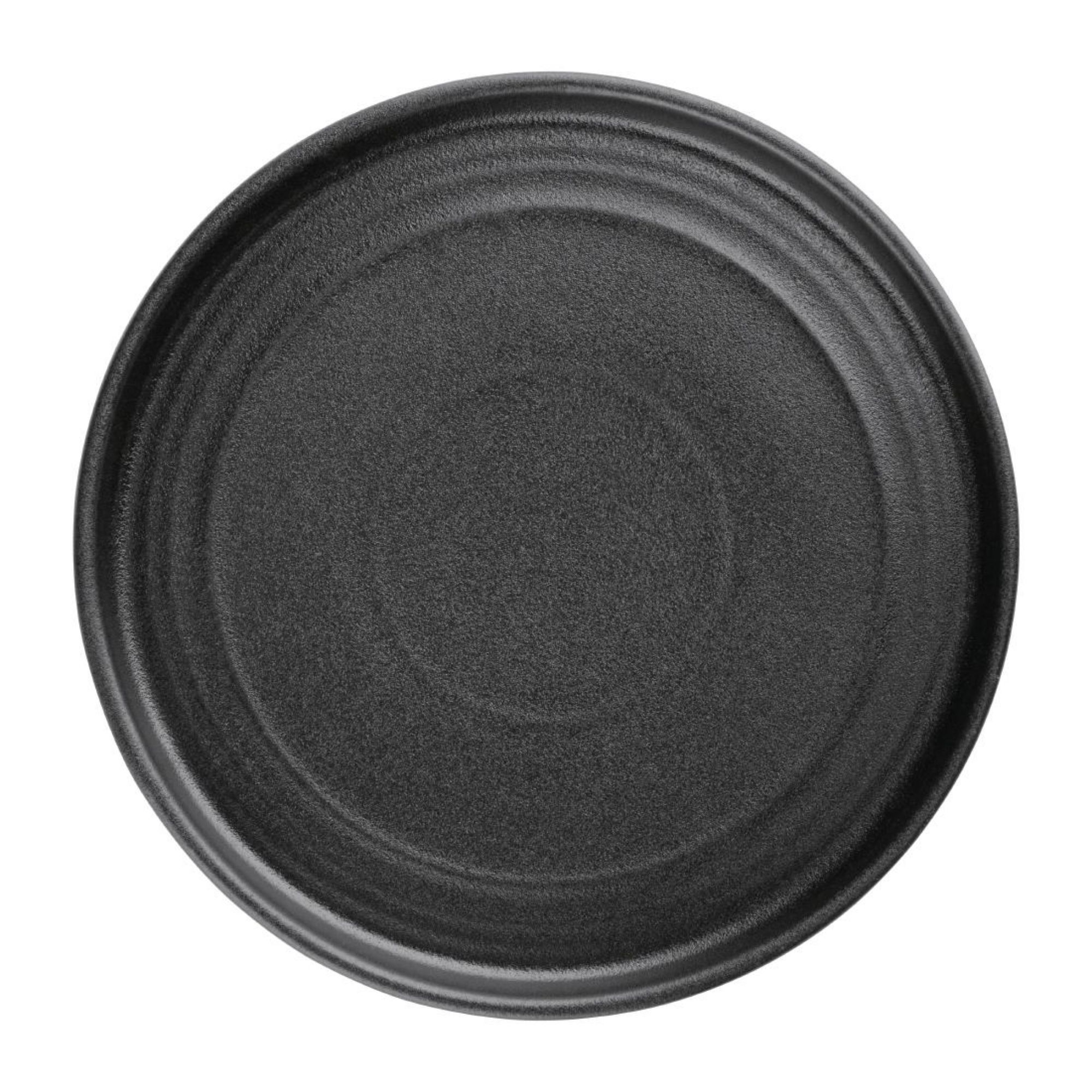 Picture of Olympia Cavolo Textured Black Flat Round Plate - 180mm (Box 6) - FD908