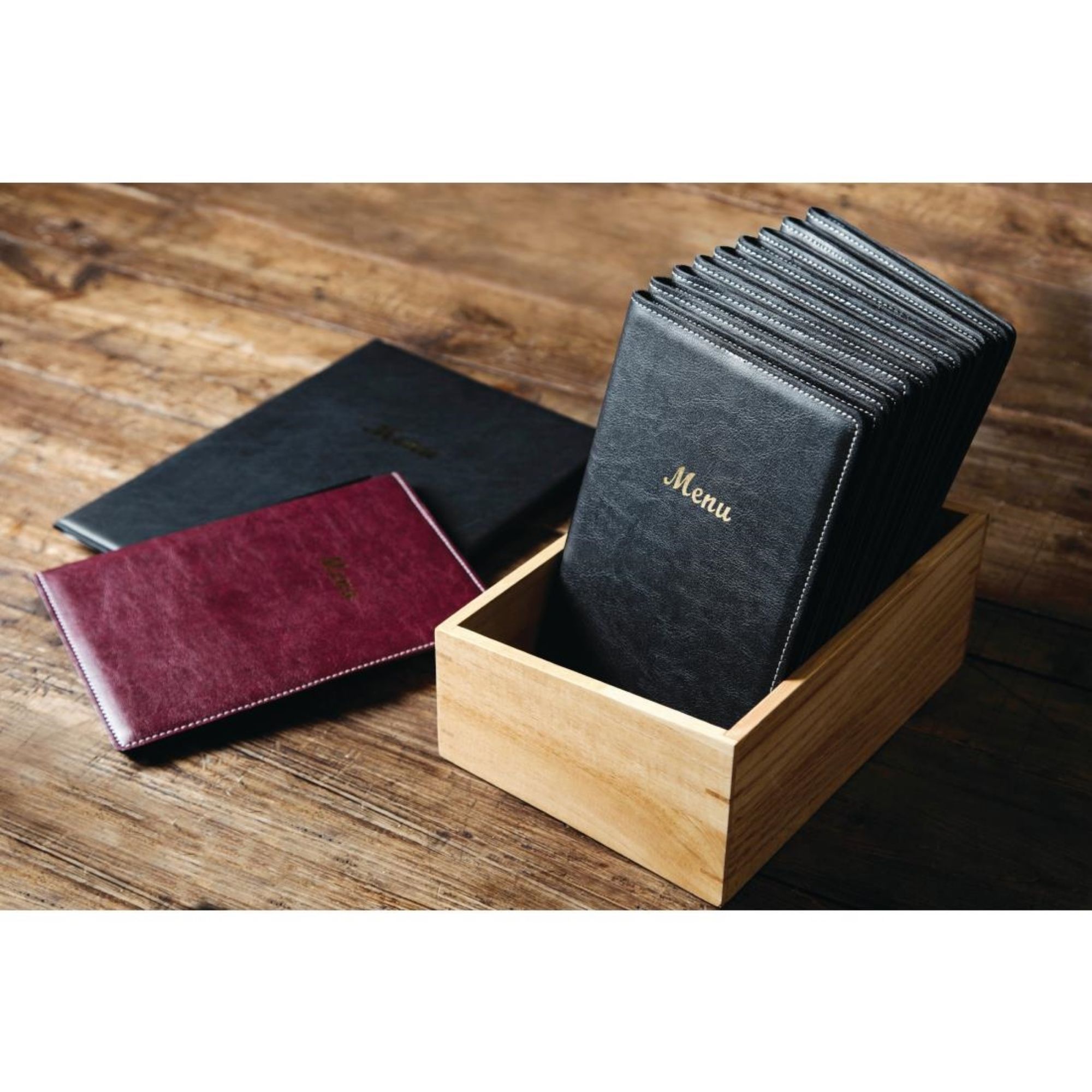 Picture of Olympia Faux Leather Menu Cover A4 Black