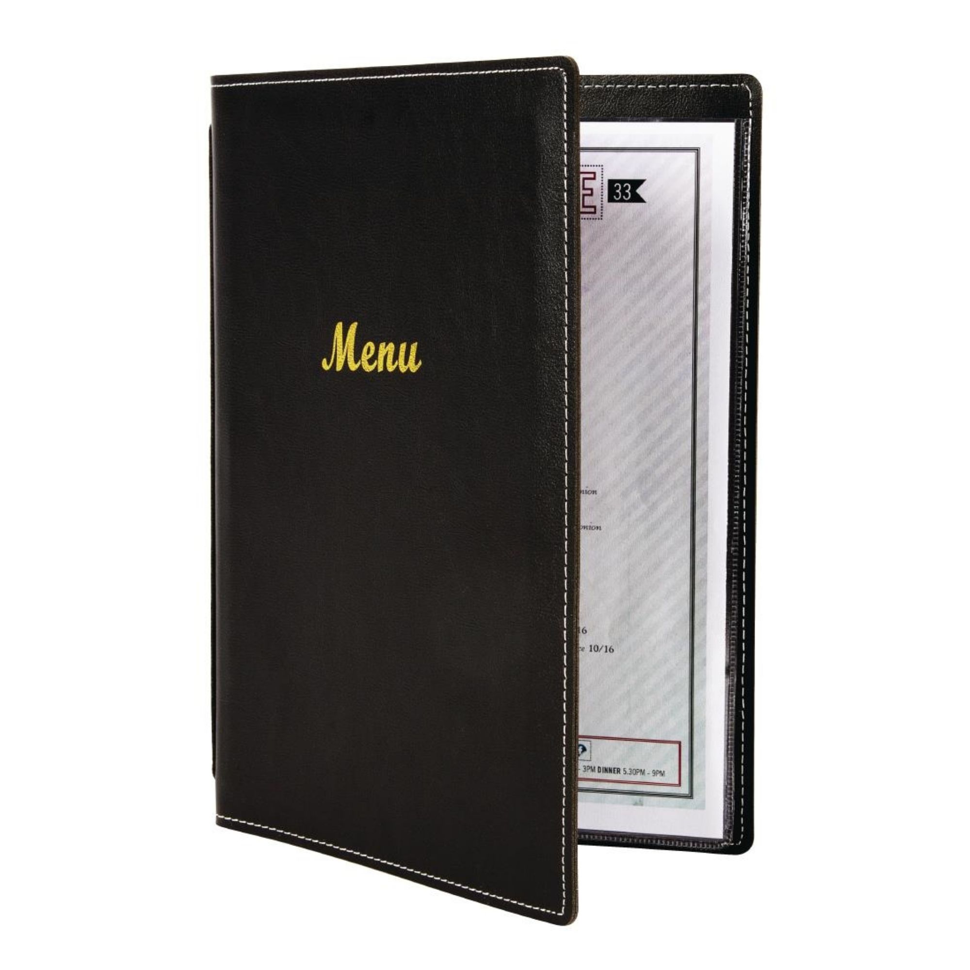 Picture of Olympia Faux Leather Menu Cover A4 Black