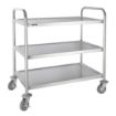 Picture of Vogue Stainless Steel 3 Tier Clearing Trolley Large - F995
