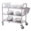 Picture of Vogue Stainless Steel 3 Tier Clearing Trolley Large - F995
