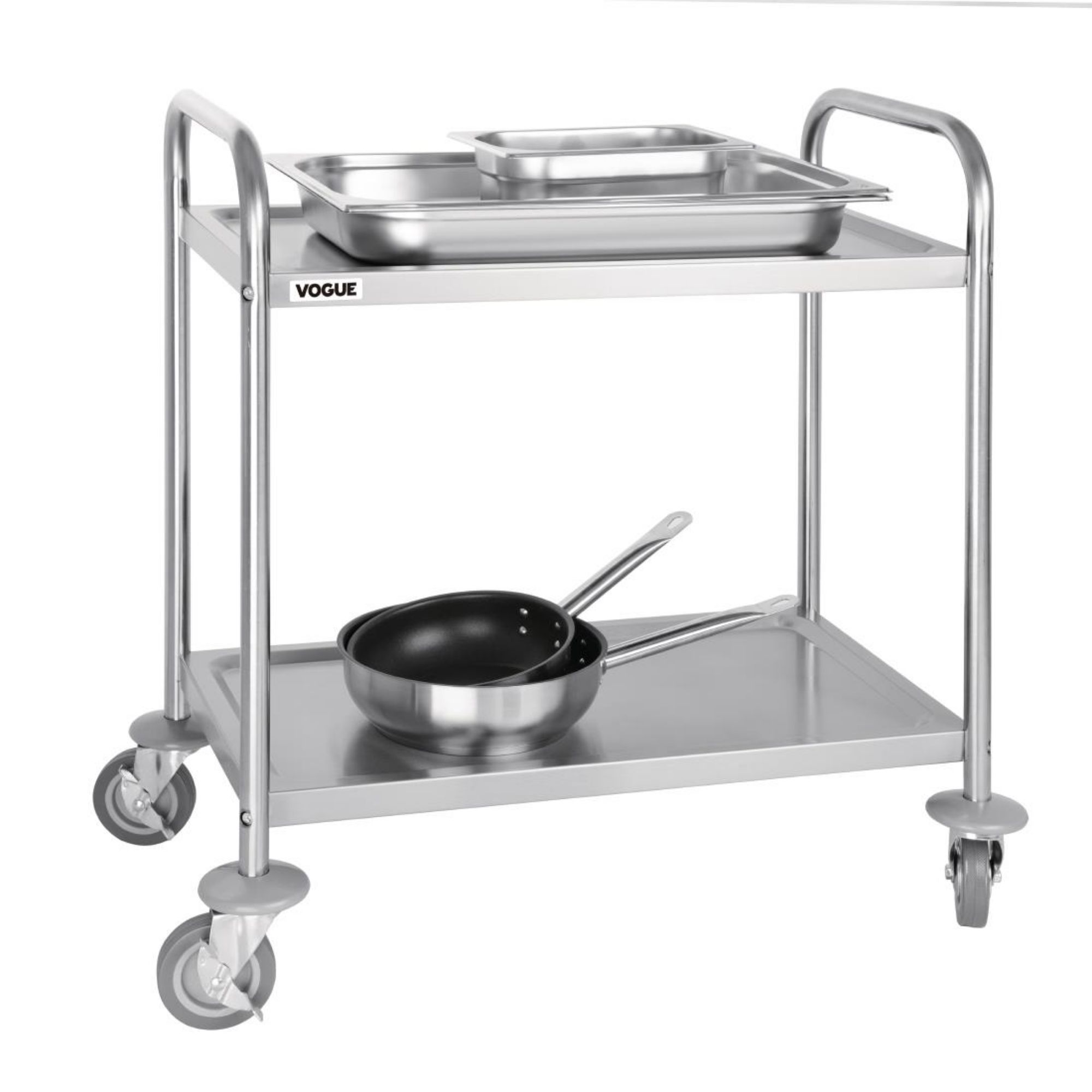 Picture of Vogue Stainless Steel 2 Tier Clearing Trolley Small