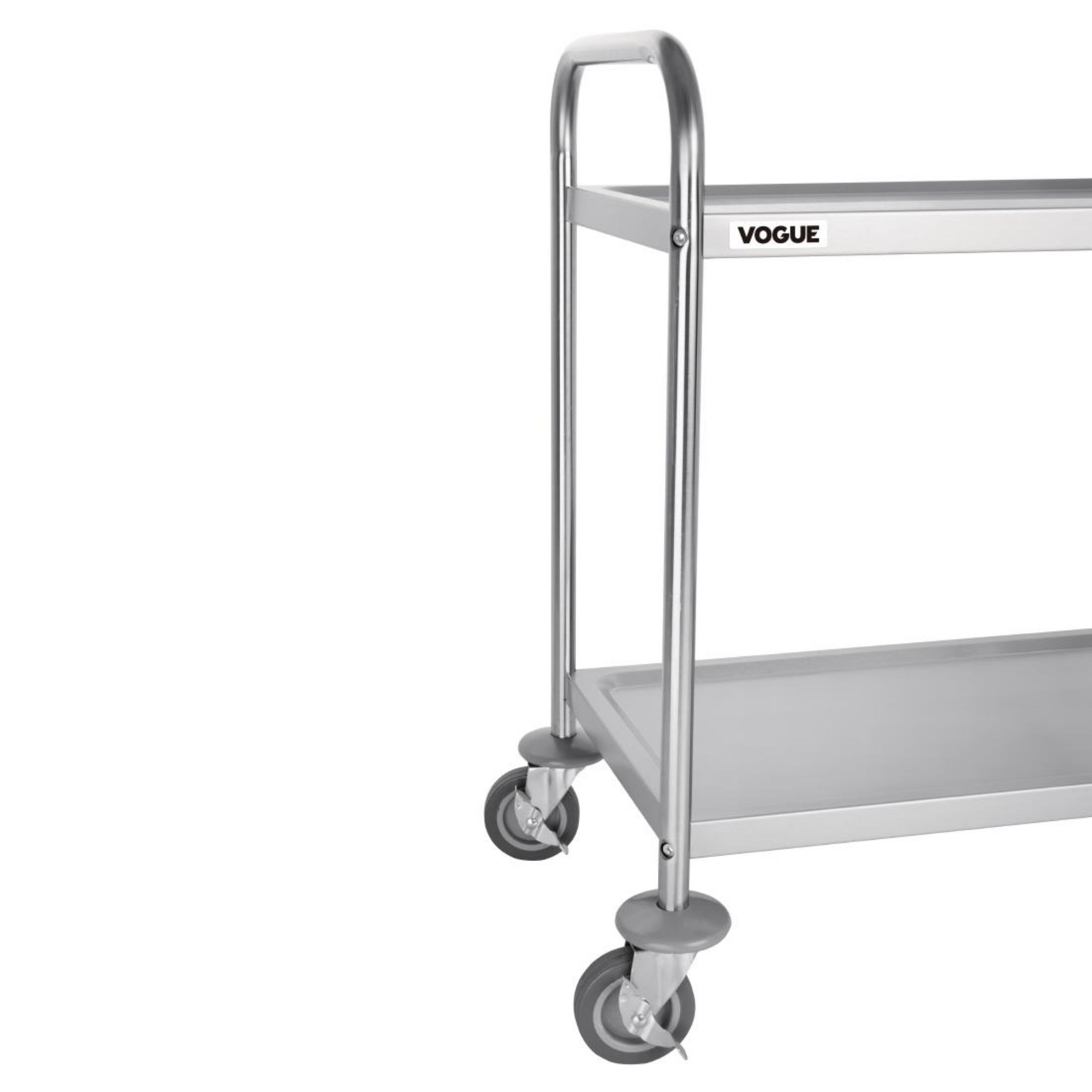 Picture of Vogue Stainless Steel 2 Tier Clearing Trolley Small
