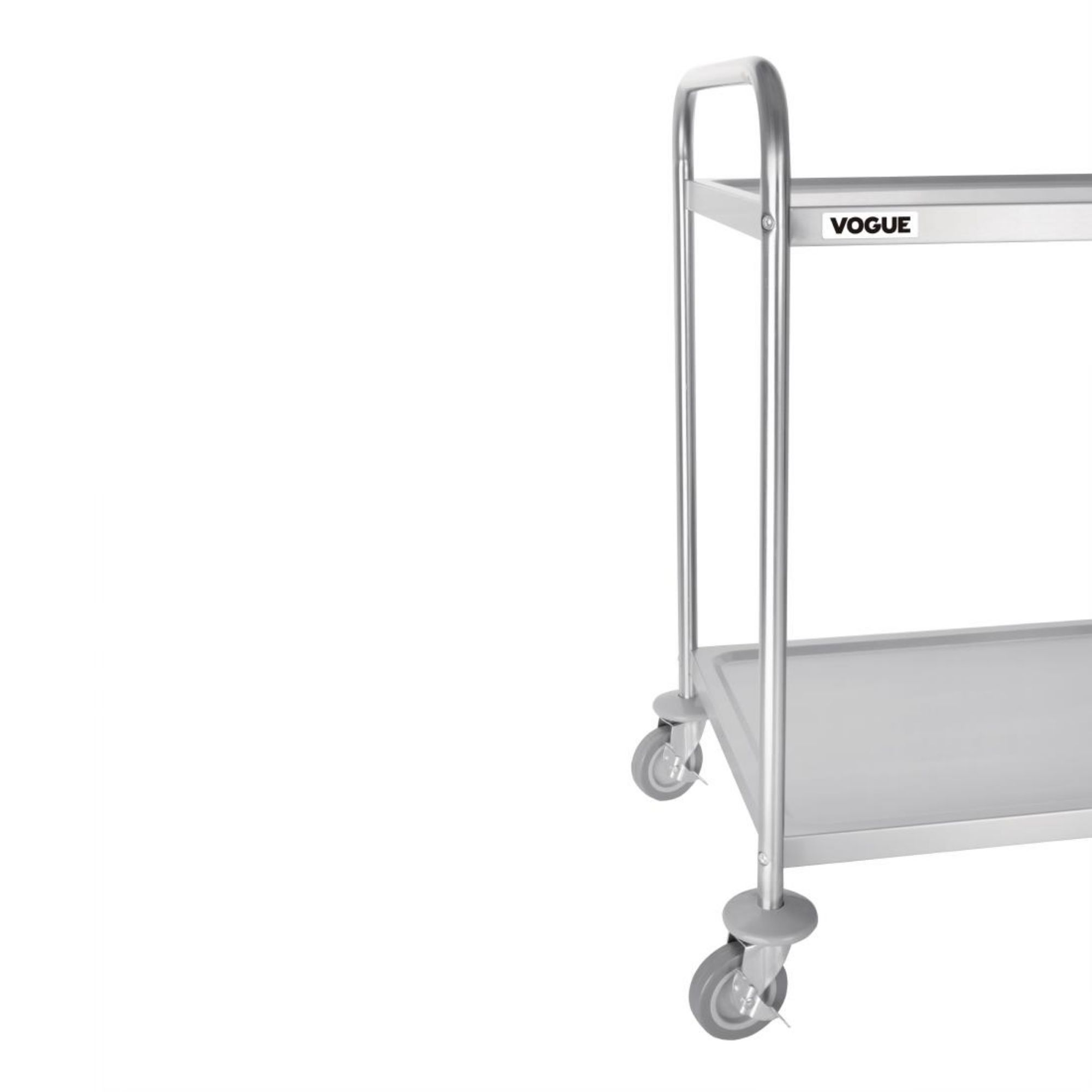 Picture of Vogue Stainless Steel 2 Tier Clearing Trolley Large