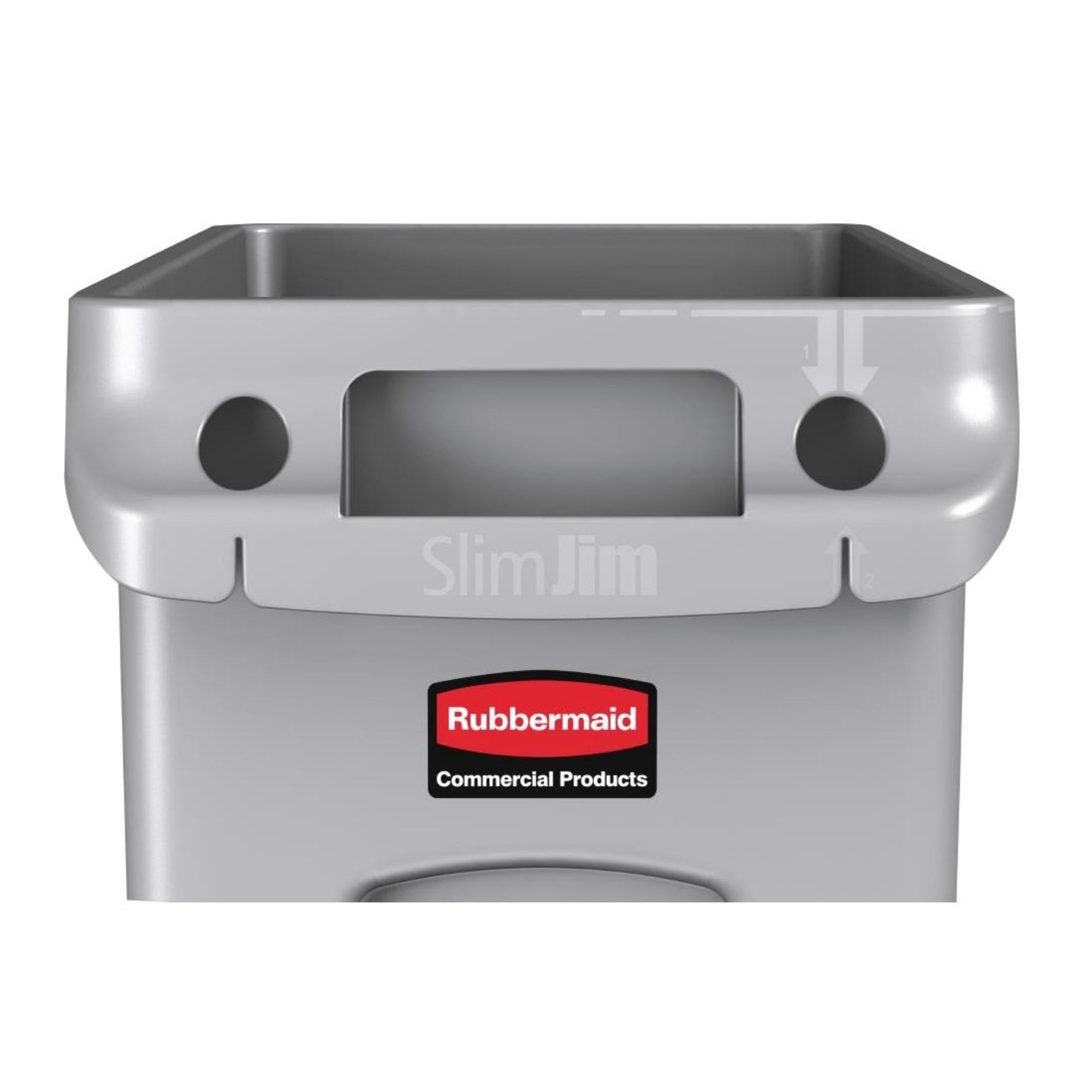 Picture of Rubbermaid Slim Jim Bin with Venting Channels Grey 87Ltr