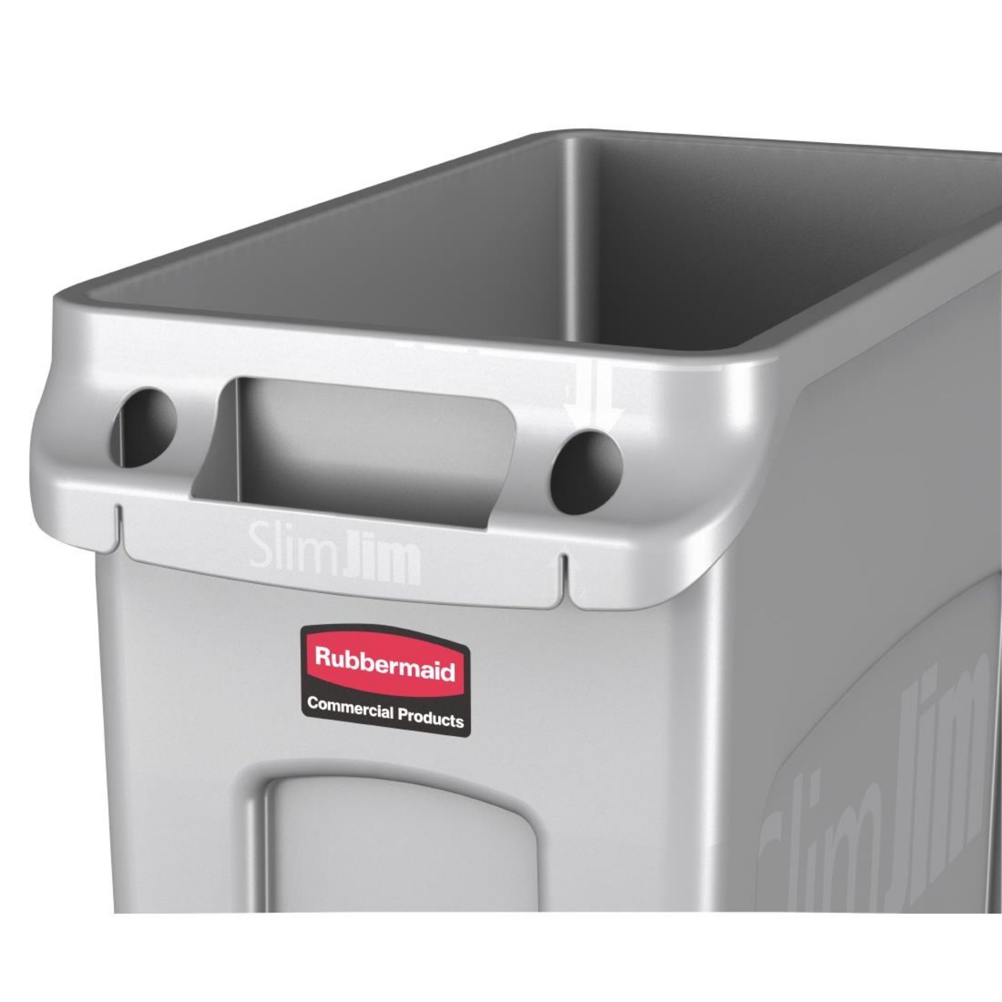 Picture of Rubbermaid Slim Jim Bin with Venting Channels Grey 87Ltr