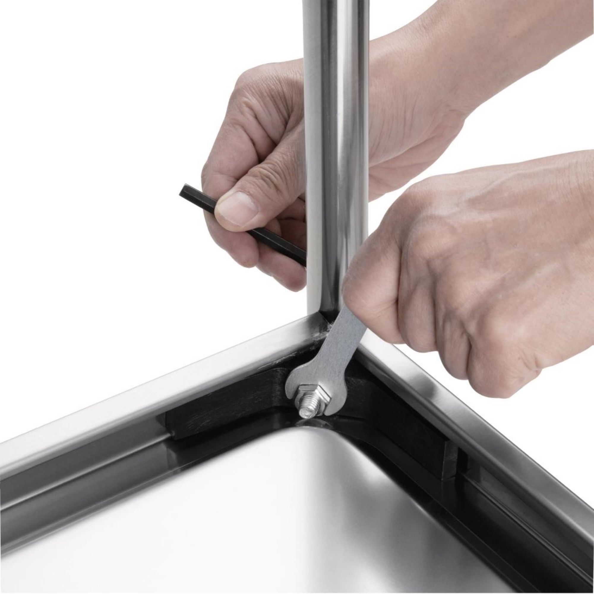 Picture of Vogue Stainless Steel 2 Tier Clearing Trolley Medium