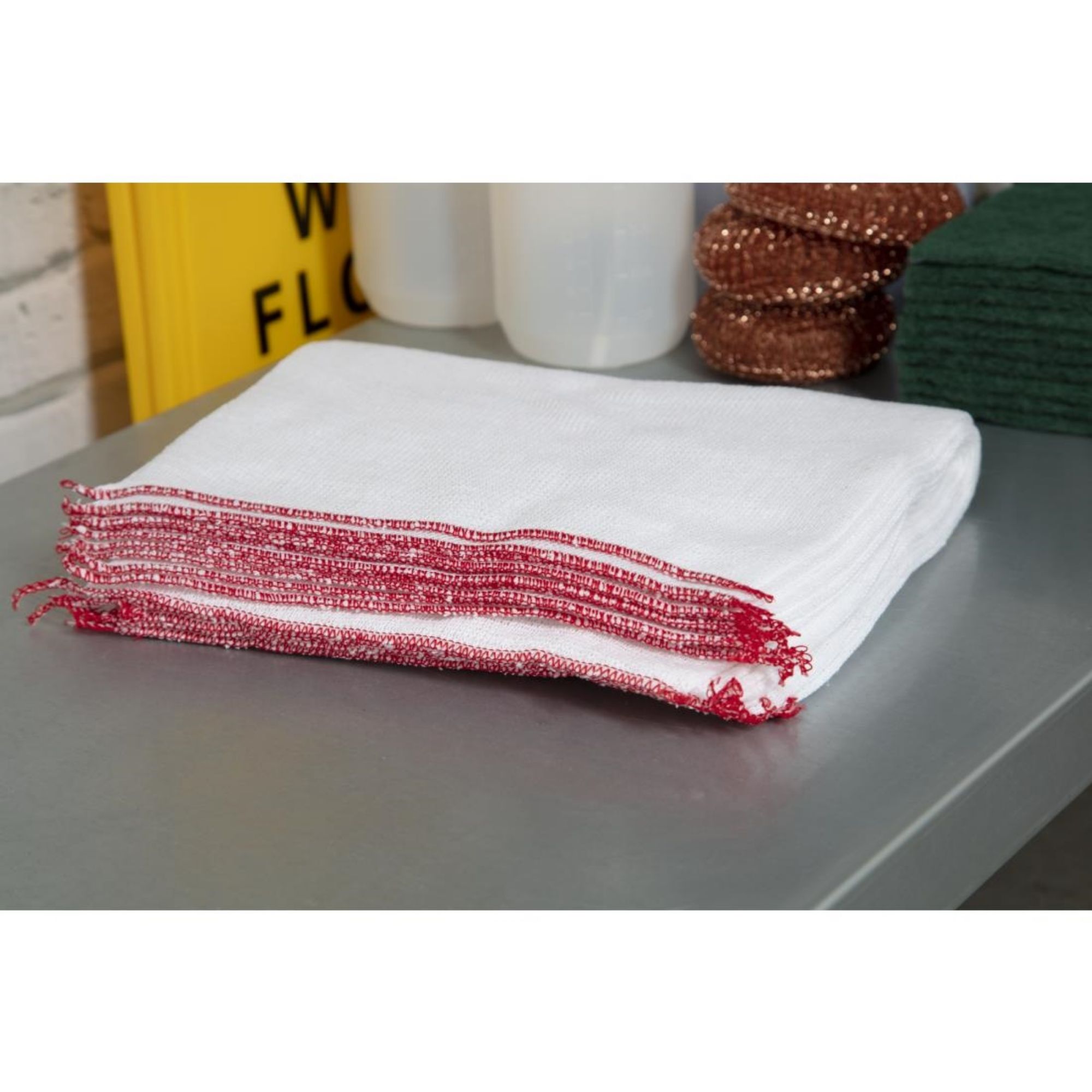 Picture of Jantex Dish Cloths Bleached (Pack of 10)