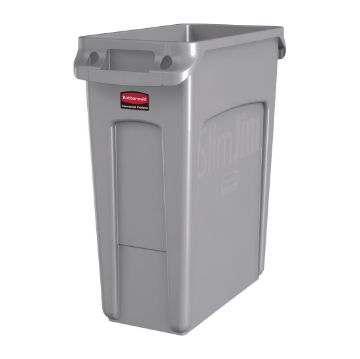 Picture of Rubbermaid Slim Jim Container with Venting Channels Grey 60Ltr