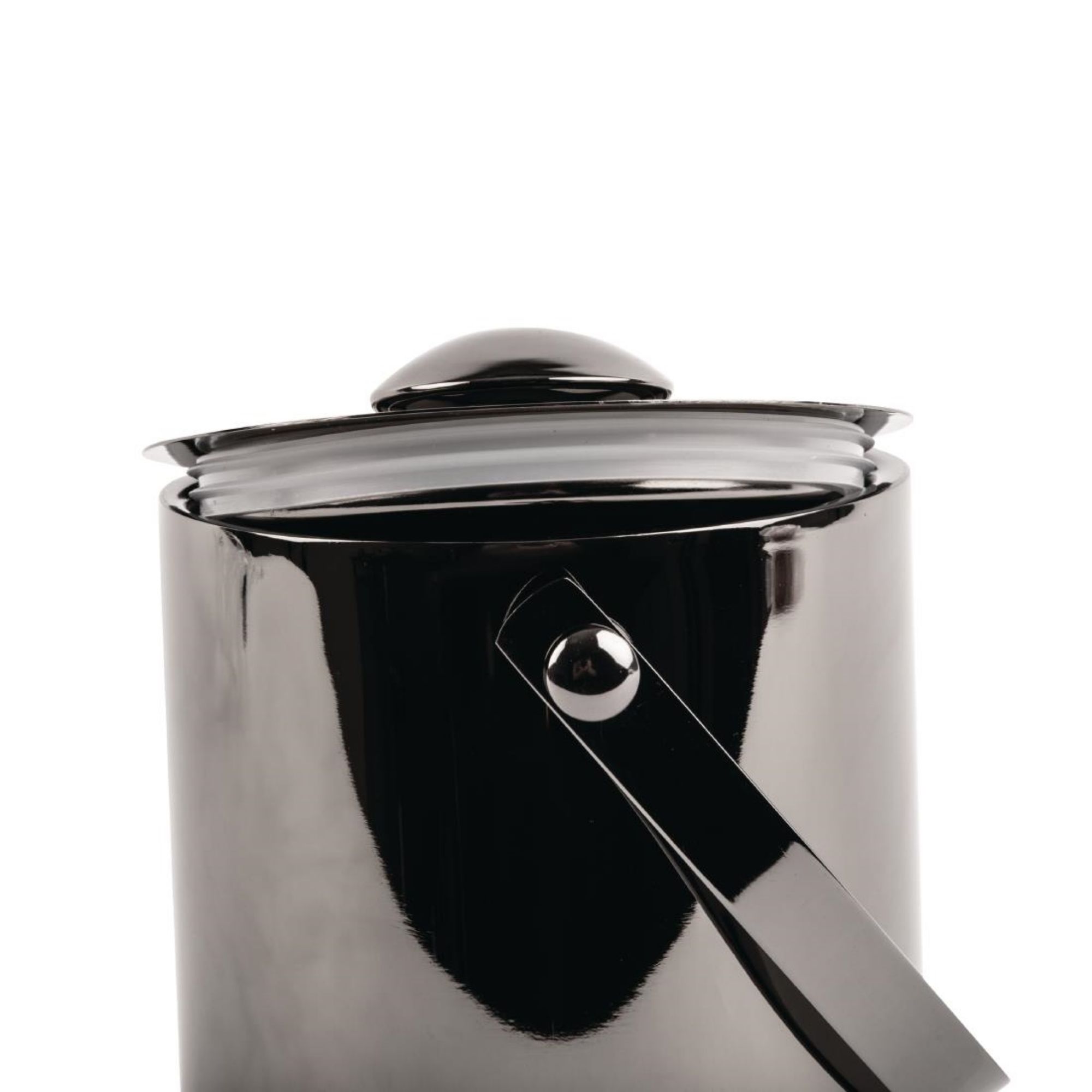 Picture of Olympia Double Walled Ice Bucket with Lid 1Ltr Gunmetal