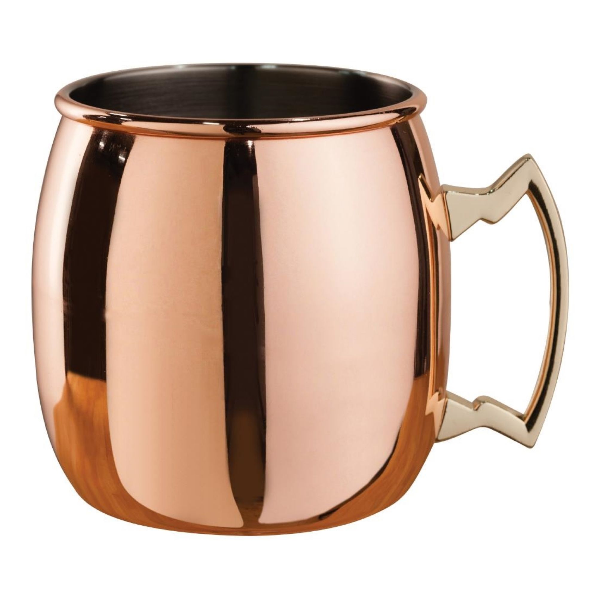 Picture of Beaumont Copper Plated Curved Moscow Mule Mug with Brass Handle 500ml - CZ545
