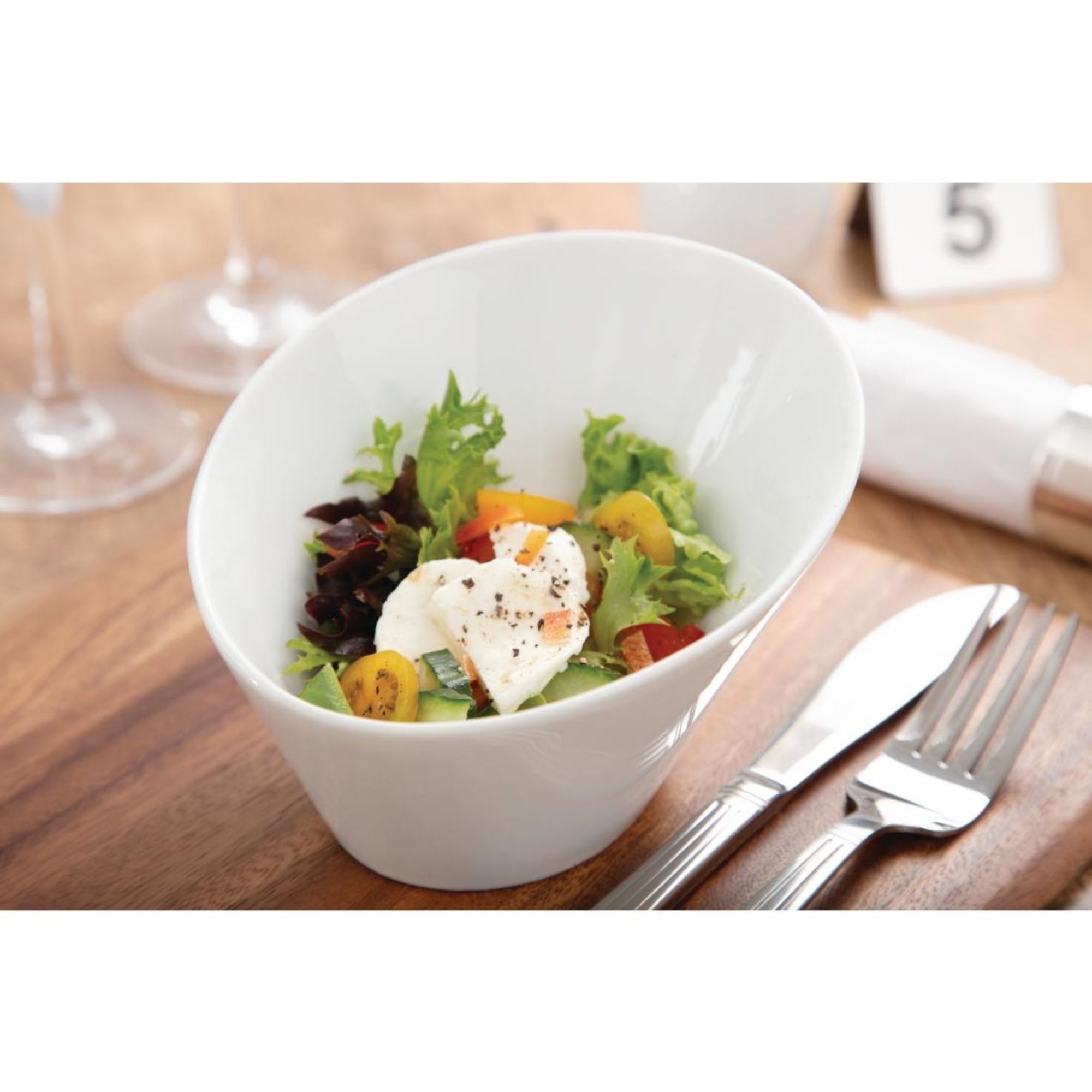 Picture of Olympia Whiteware Oval Sloping Bowls 154 x 133mm 335ml (Pack of 4)