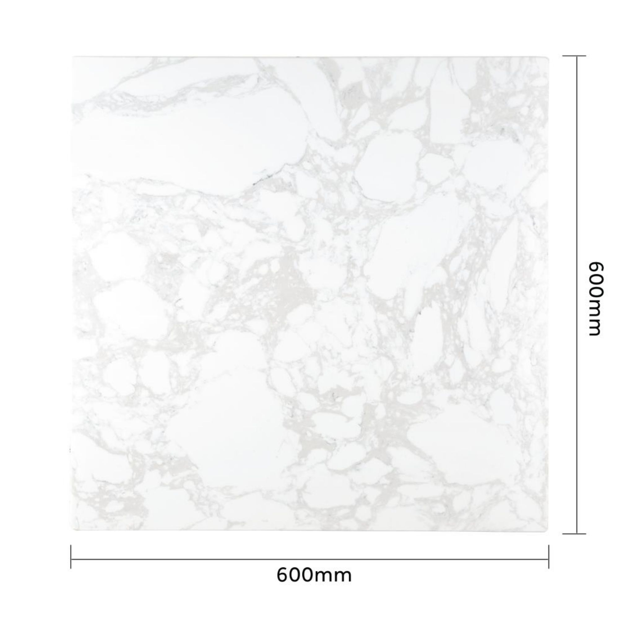 Picture of Bolero Square Marble Effect Tabletop White 600mm