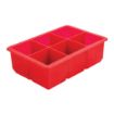 Picture of Beaumont Six Cavity Silicone Ice Cube Mould Red - CZ403