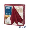 Picture of Tork Premium Linstyle Dinner Napkin Burgundy 40x40cm 1/4 Fold (Pack of 600) - DP183