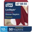 Picture of Tork Premium Linstyle Dinner Napkin Burgundy 40x40cm 1/4 Fold (Pack of 600) - DP183