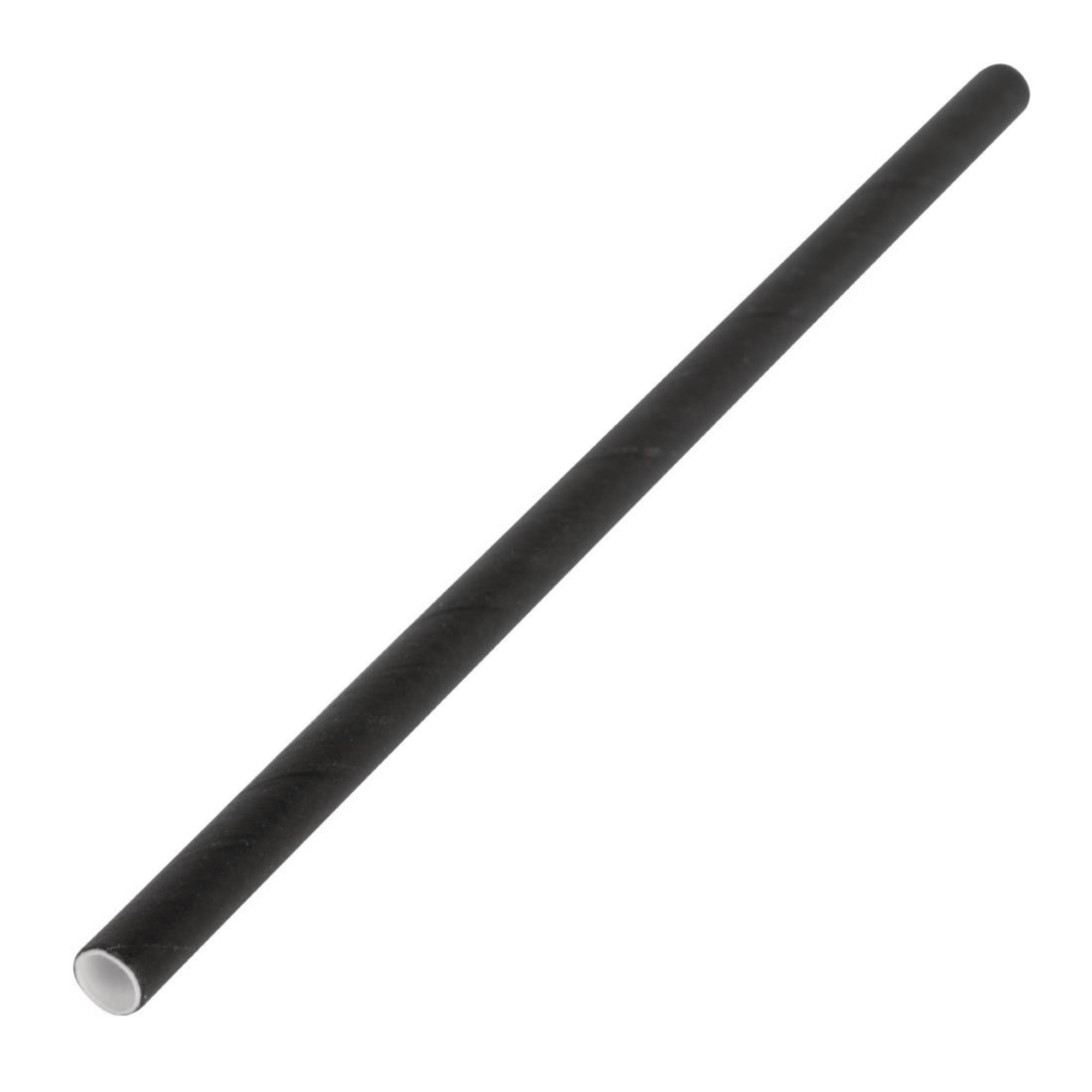 Picture of Fiesta Compostable Paper Cocktail Stirrer Straws Black (Pack of 250)