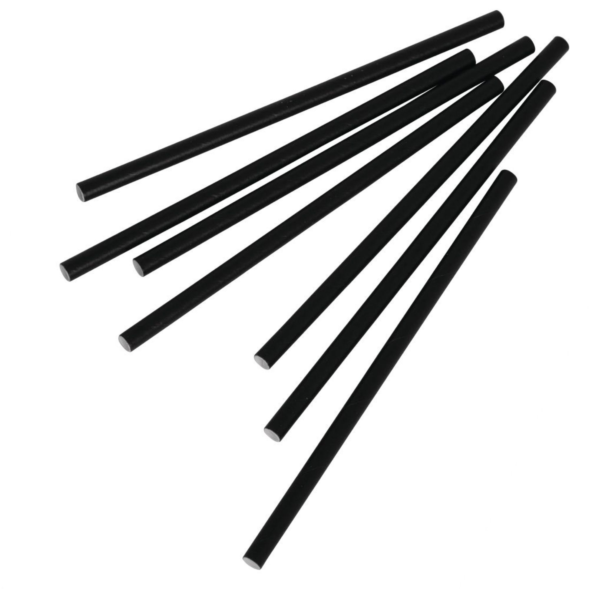 Picture of Fiesta Compostable Paper Cocktail Stirrer Straws Black (Pack of 250)