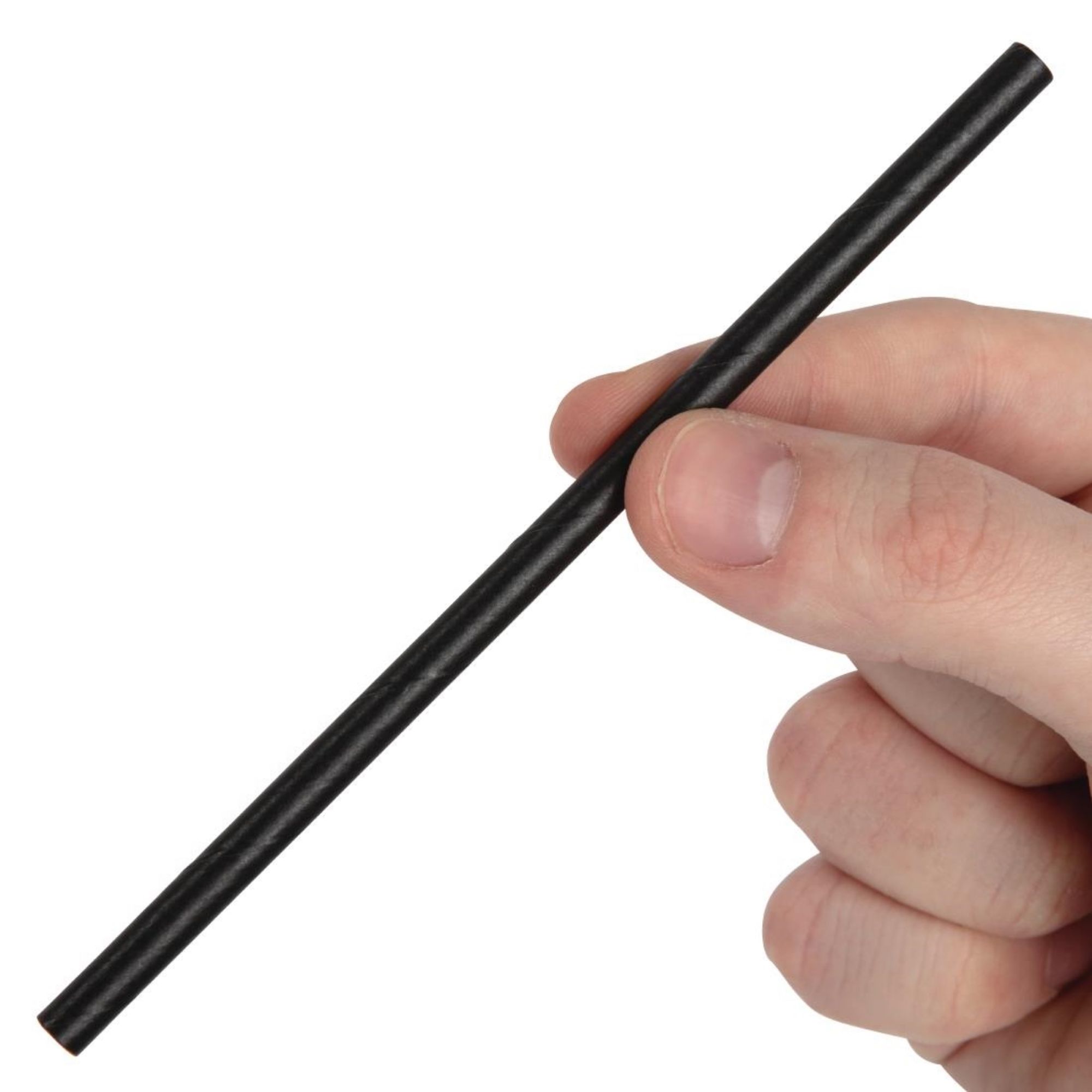 Picture of Fiesta Compostable Paper Cocktail Stirrer Straws Black (Pack of 250)