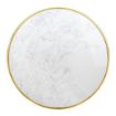 Picture of Bolero Round Marble Tabletop with Brass Effect Rim White 600mm - CY968