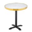 Picture of Bolero Round Marble Tabletop with Brass Effect Rim White 600mm - CY968