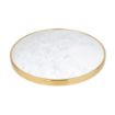 Picture of Bolero Round Marble Tabletop with Brass Effect Rim White 600mm - CY968