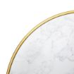 Picture of Bolero Round Marble Tabletop with Brass Effect Rim White 600mm - CY968