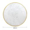 Picture of Bolero Round Marble Tabletop with Brass Effect Rim White 600mm - CY968