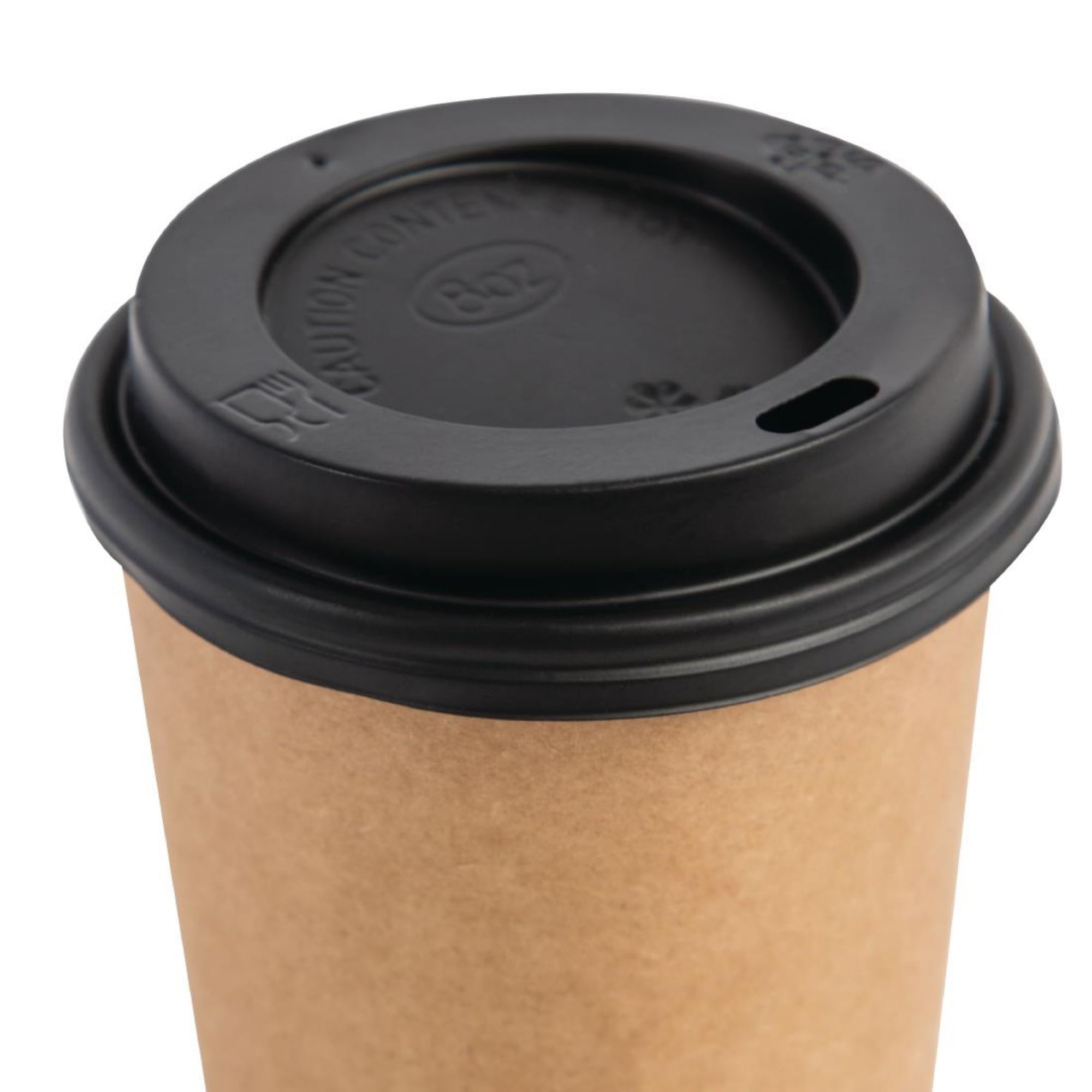 Picture of Fiesta Recyclable Coffee Cup Lids Black 225ml / 8oz (Pack of 50)