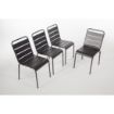 Picture of Bolero Slatted Steel Side Chairs Grey (Pack of 4) - CS727