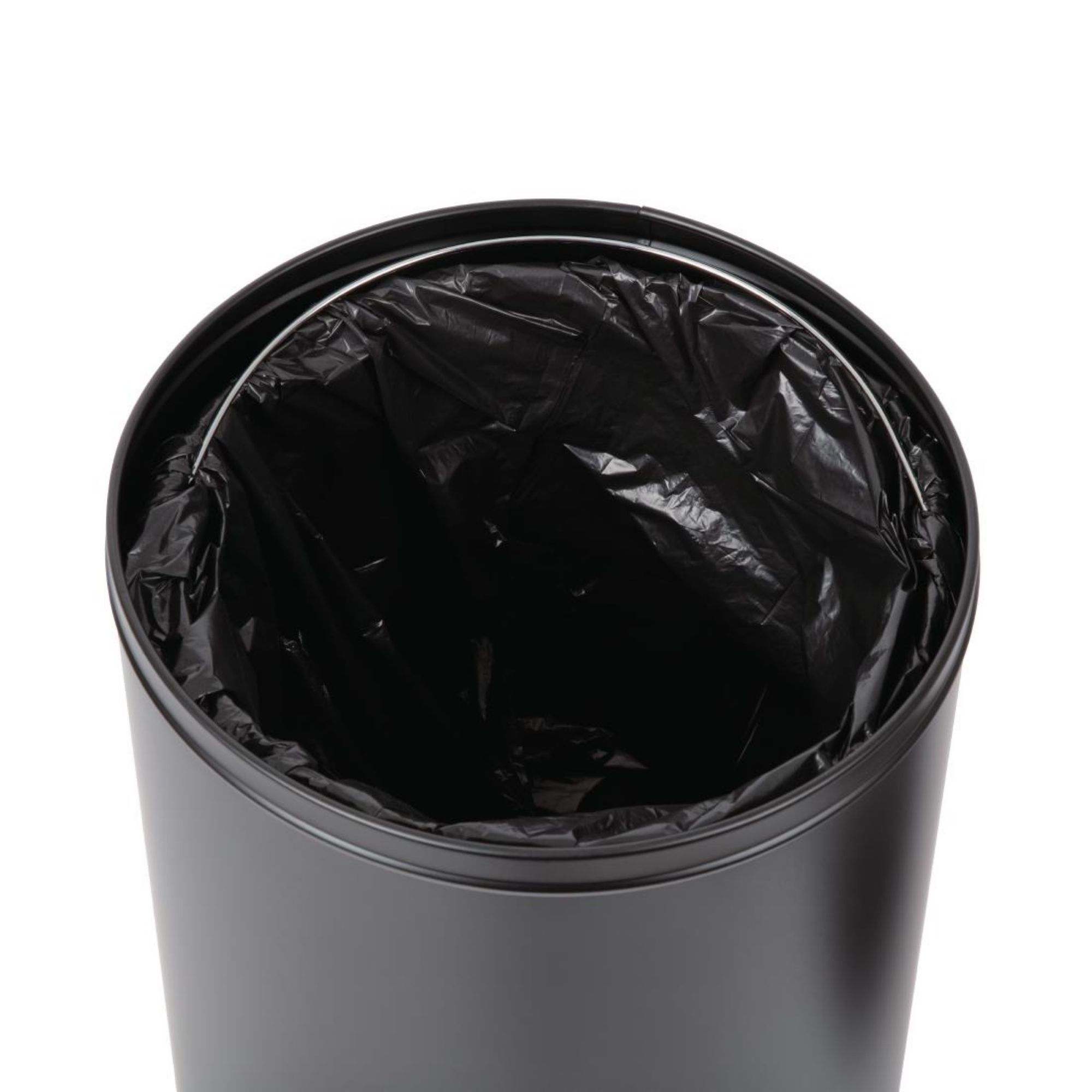 Picture of Bolero Steel Open Lid Bullet Bin Black 40Ltr