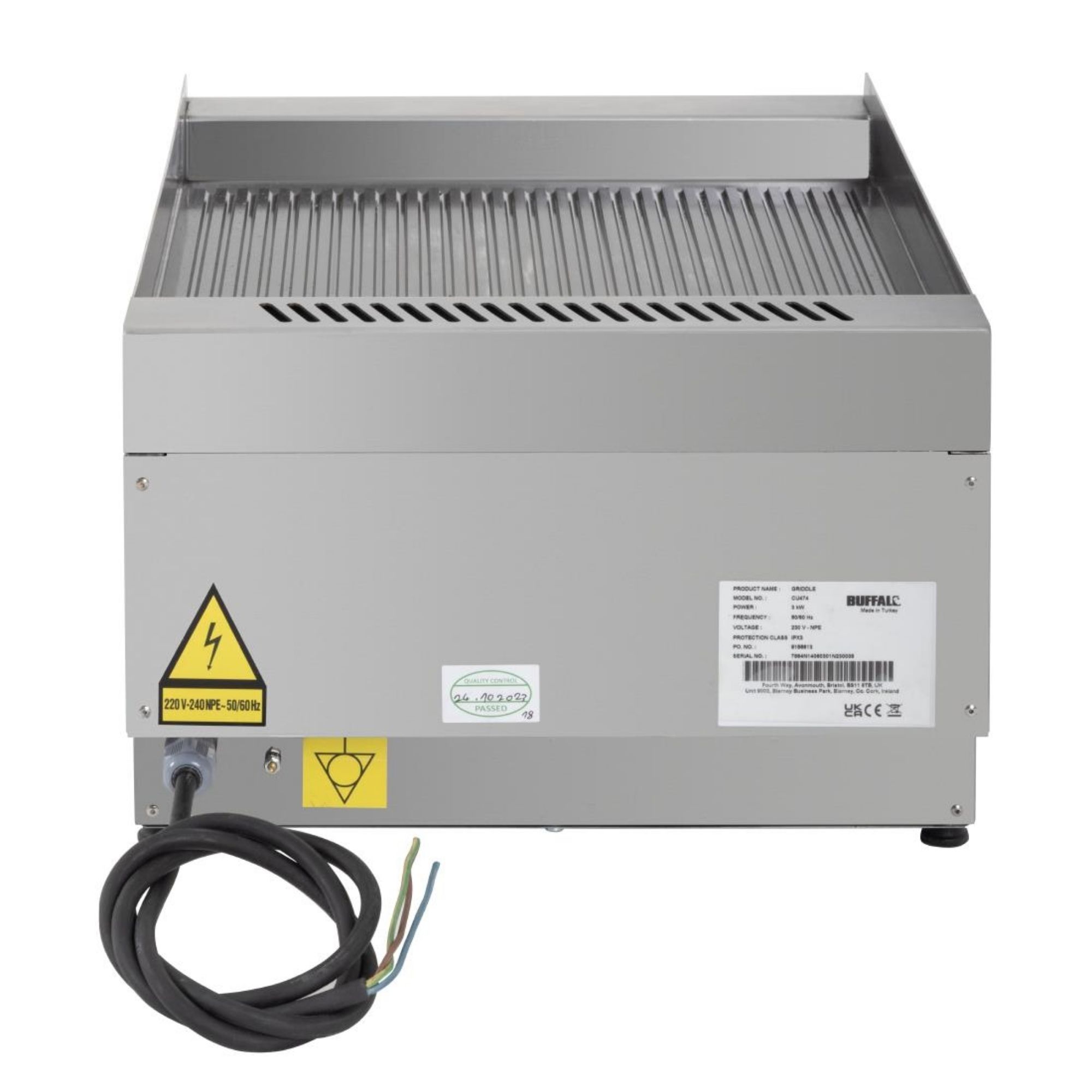 Picture of Buffalo 600 Series Ribbed Electric Griddle 400mm