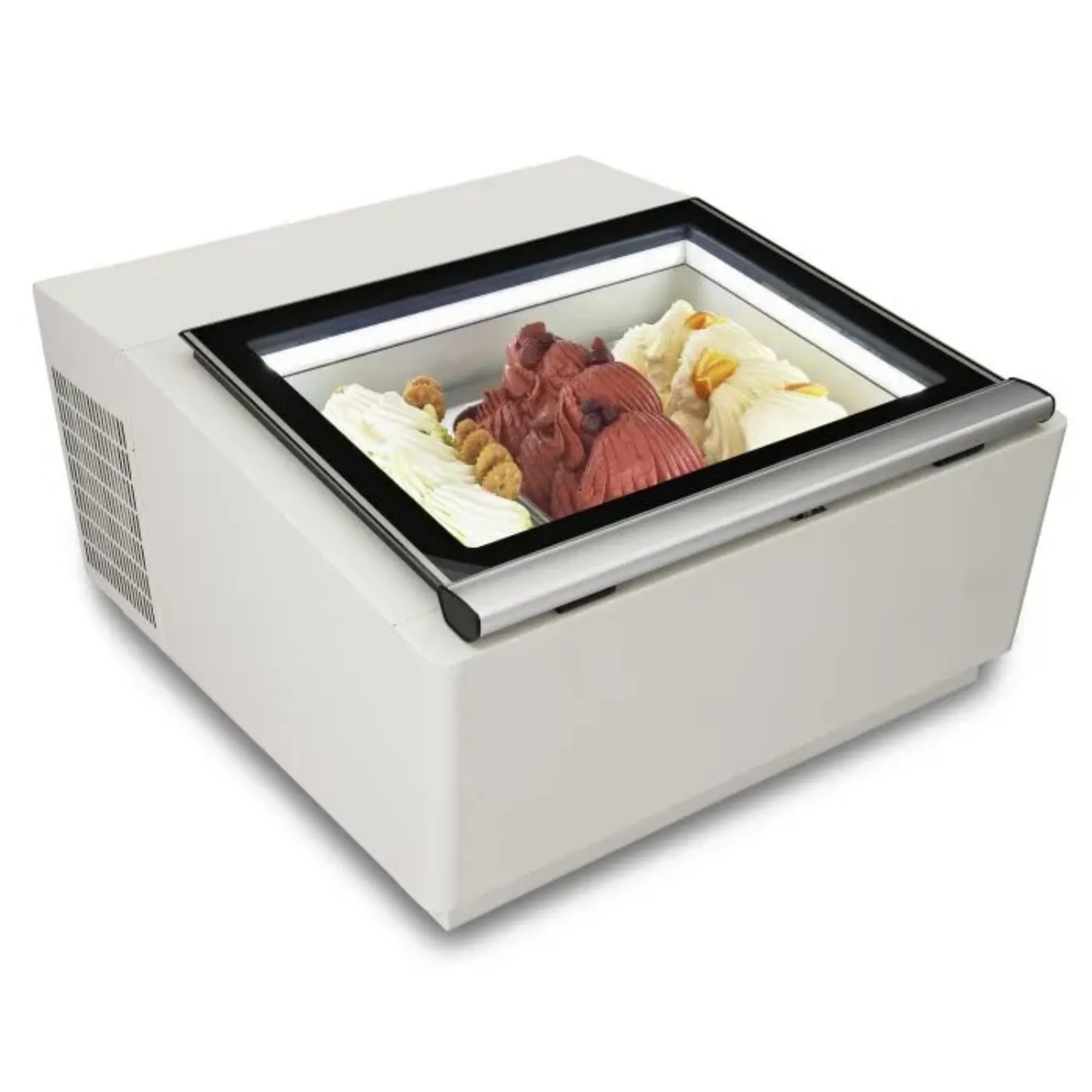 Picture of CombiSteel Operating Side Opens Ice Cream Display CounterTop White - 7292.0005