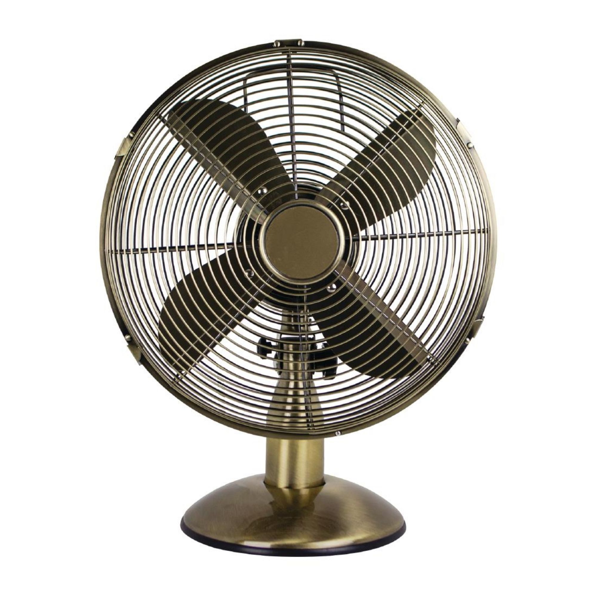 Picture of Status 12" Oscillating Antique Brass Desktop Fan - CR222