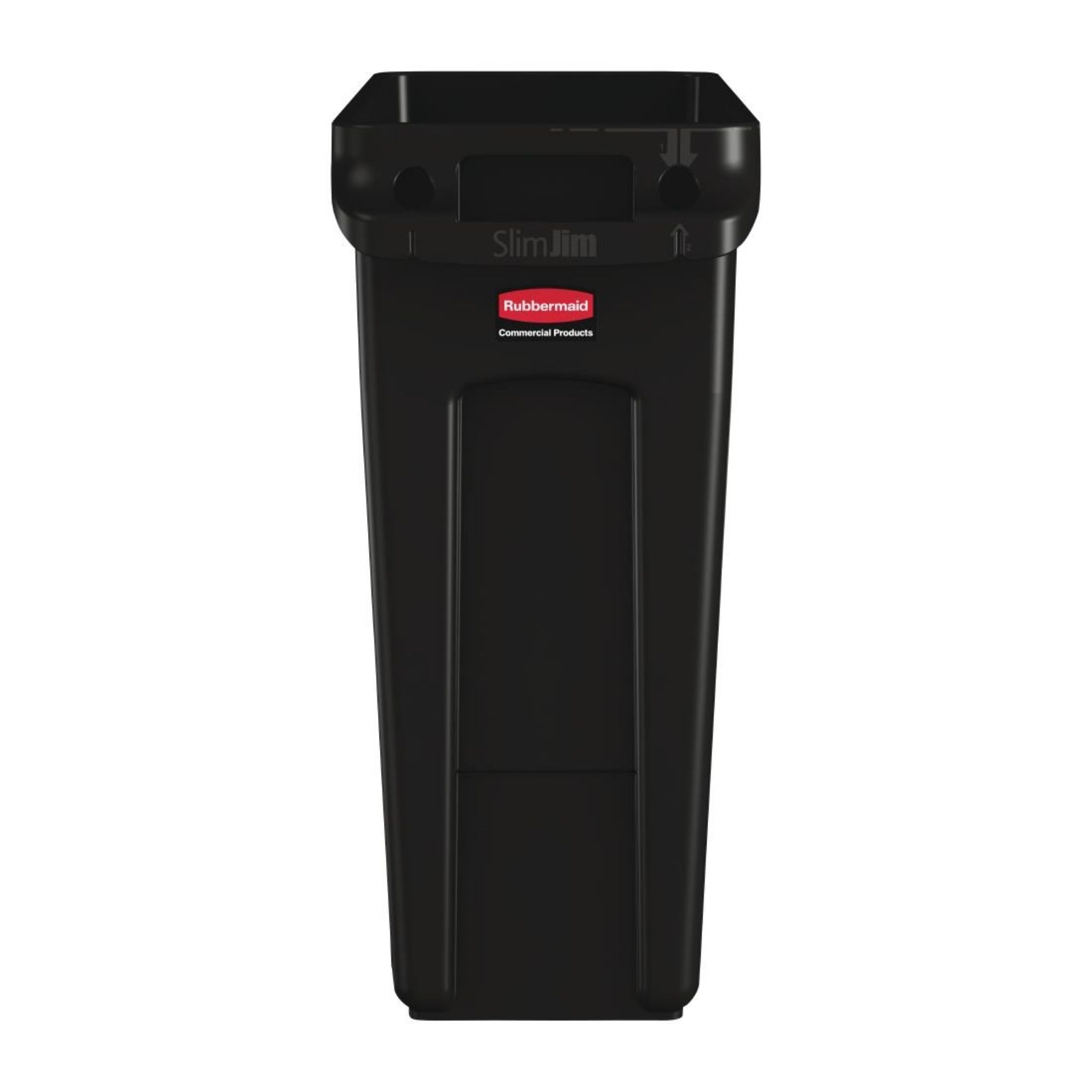 Picture of Rubbermaid Slim Jim Bin with Venting Channels Black 60Ltr