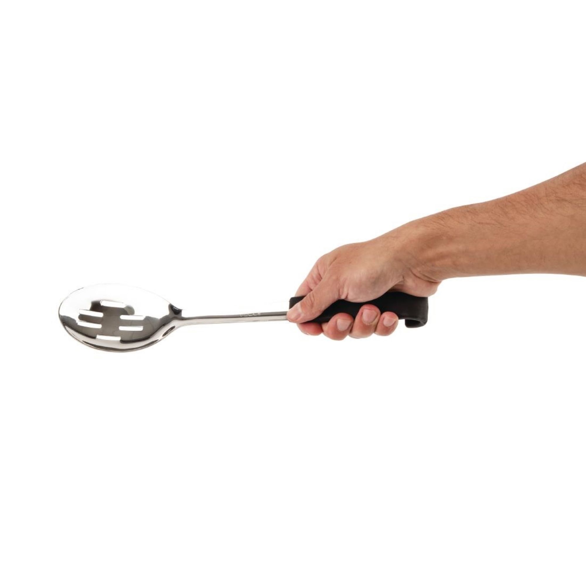 Picture of Vogue Slotted Serving Spoon Black Handle 340mm