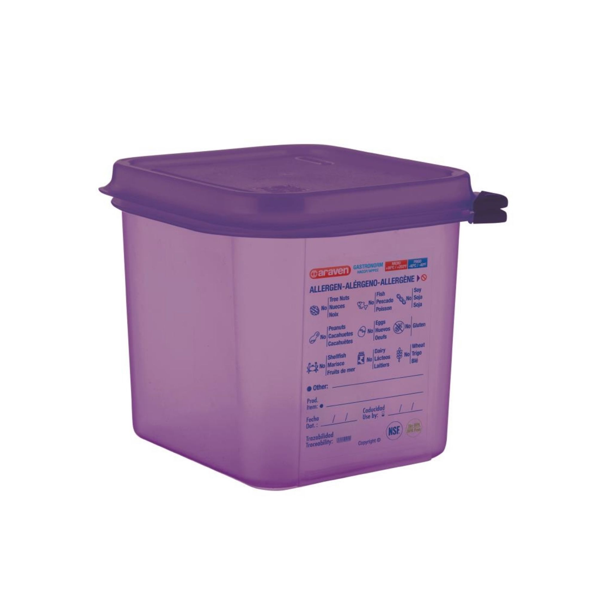 Picture of Araven Allergen Polypropylene 1/6 Gastronorm Food Container Purple 2.6L - CM786