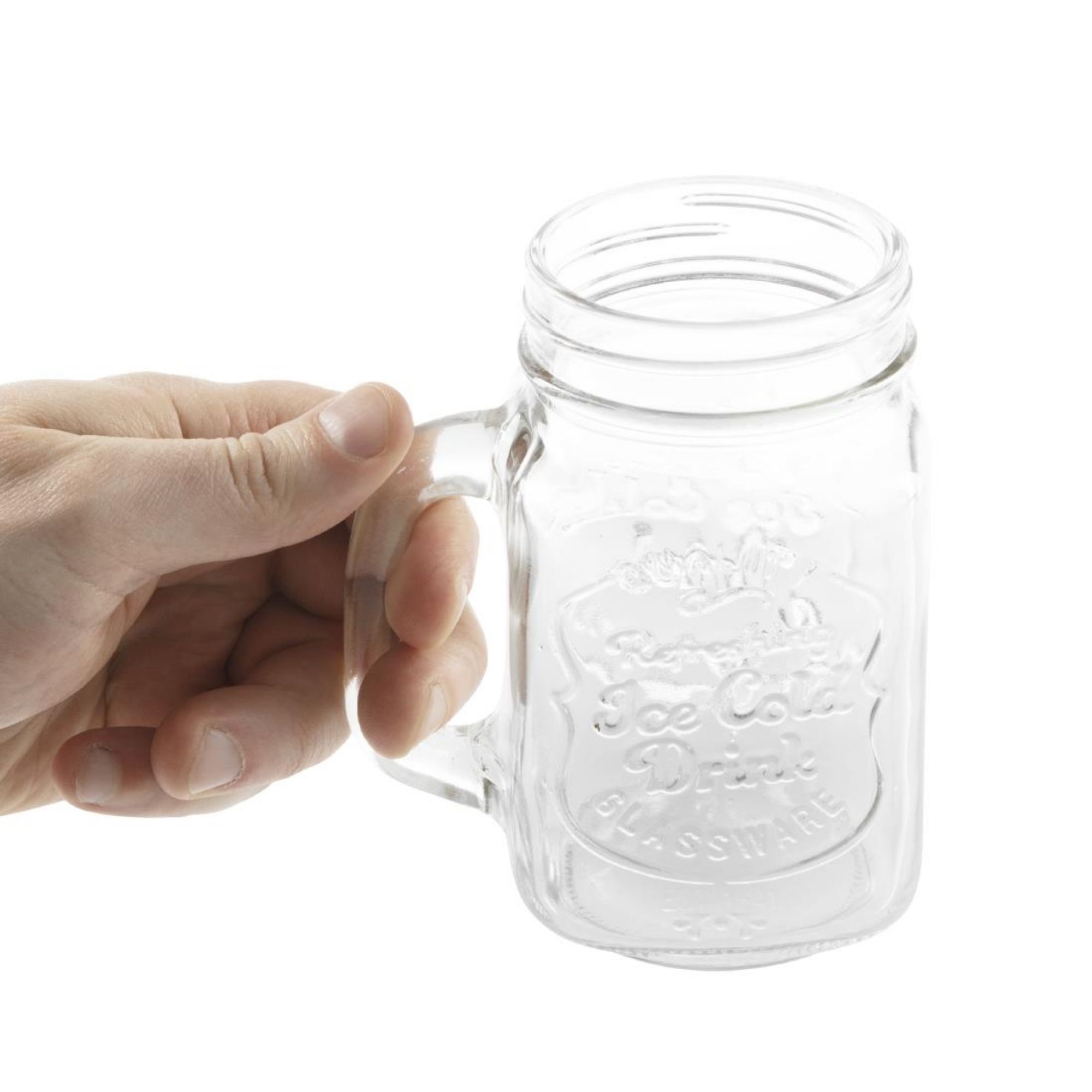 Picture of Olympia Handled Mason Jar 450ml (Pack of 12)