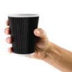 Picture of Fiesta Recyclable Coffee Cups Ripple Wall Black 340ml / 12oz (Pack of 500) - CM544