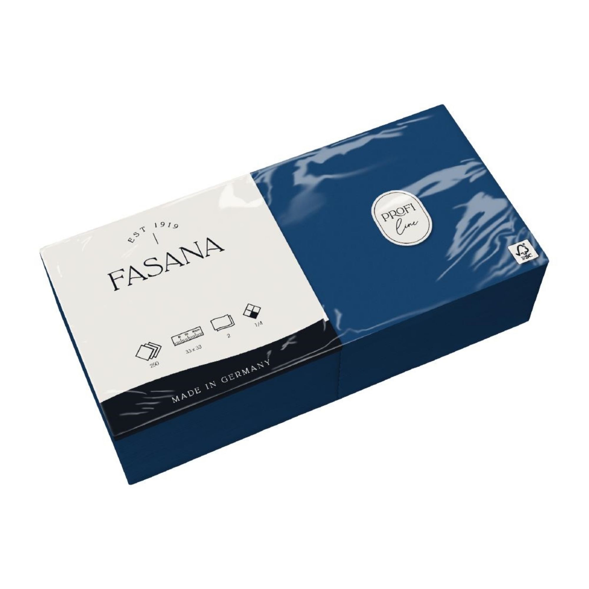 Picture of Fasana Lunch Napkin Blue 33x33cm 2ply 1/4 Fold (Pack of 1500)