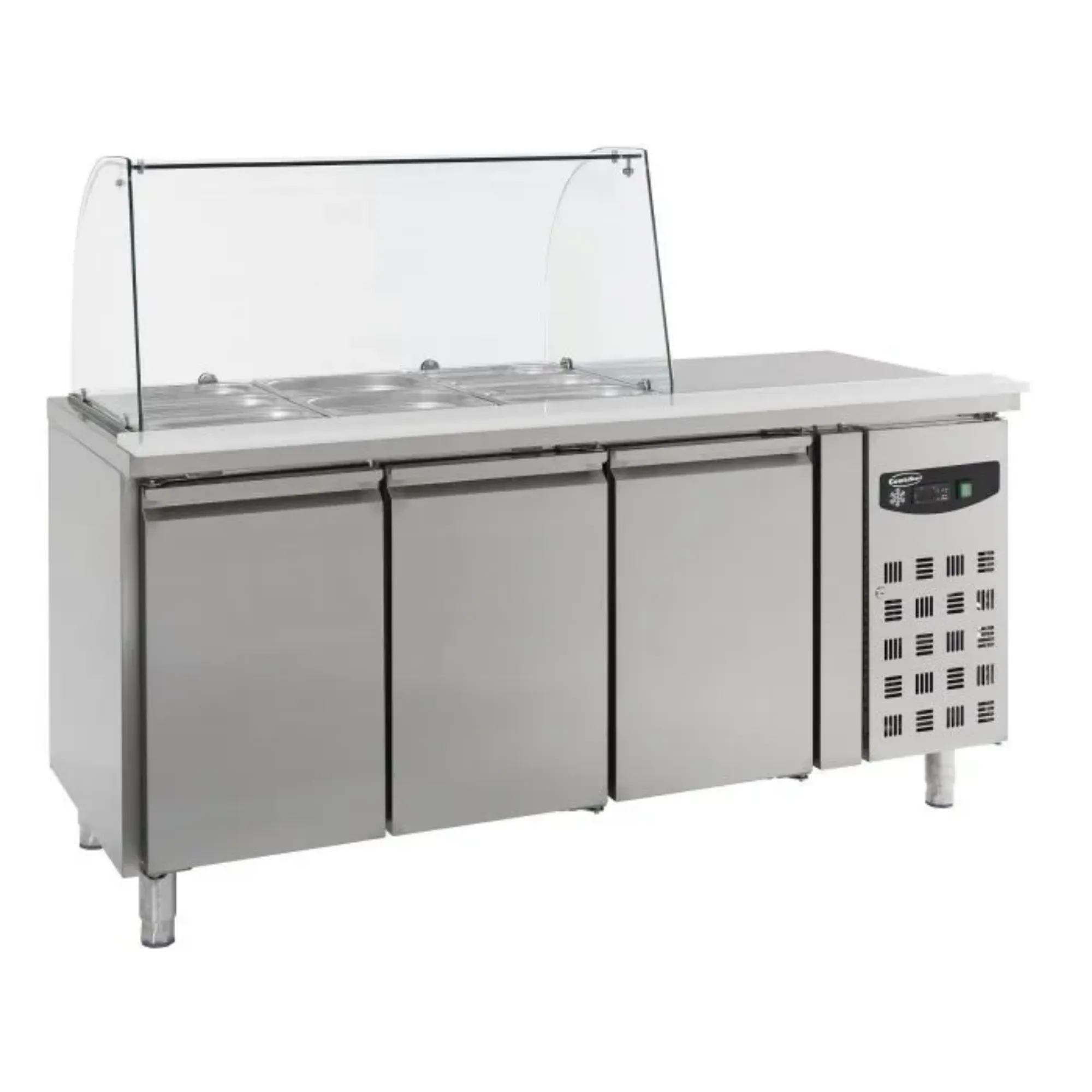 Picture of CombiSteel Saladette 3 Door with Glass Cover 465 Litre - 7950.0415