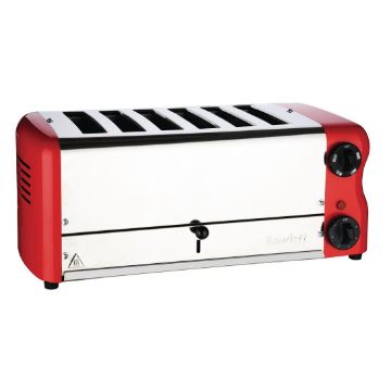 Picture of Rowlett Esprit 6 Slot Toaster Traffic Red w/2x Additional Elements & Sandwich Cage